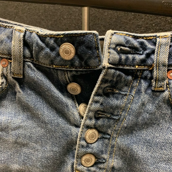 FREE PEOPLE
Destroyed Button Denim Skirt In Harvey - Picture 14 of 15